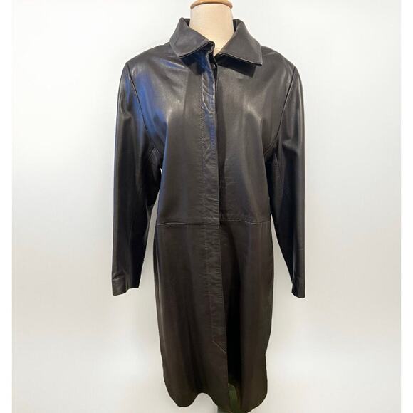 Bettina Rizzi Buenos Aires Brown Soft Long Leather Minimalist Jacket size S/M - Picture 4 of 15